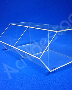 Baleiro de acrilico cristal Duplo 15x33x20cm para quiosques lojas