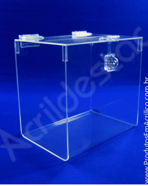 Urna de acrílico Cristal 18cm Retangular