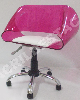 Cadeira de acrilico Envelope com Base Giratória rodízios