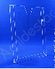 Display de acrilico Parede Cristal com moldura dobrada Vertical DY 400