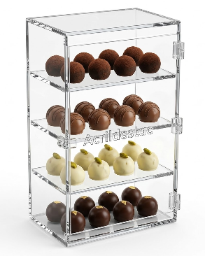 Armarinho Expositor Acrilico Vertical EX378 Vitrine 60x30x20 cm para Lojas, Joias e Cosmeticos