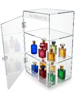 Armarinho Expositor Acrilico Vitrine com Porta transparente para Joias e Bijuterias, Cosmeticos