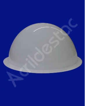 Cupula de acrilico Branco 15cm diametro esfera acrilico com Aba