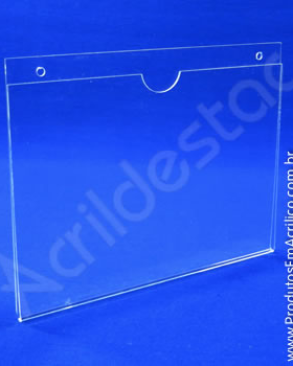 Display de PS Cristal acrilico similar Porta Folheto de parede modelo U Duplo A3 30x42 Horizontal
