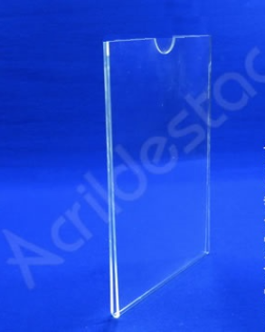 Display de acrilico Porta Folheto de parede modelo U Duplo A6 15x10 Vertical