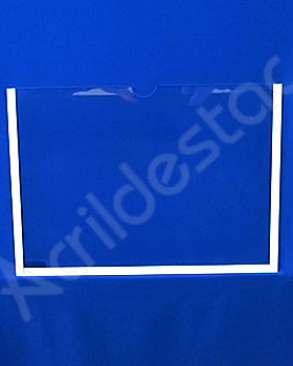 Display de PETG Cristal Porta Folheto de Parede moldura dupla face A5 15x21 Horizontal