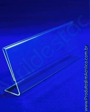 Display de PS Cristal Acrilico similar identificador de cargos nomes ou menu 8x19,5cm