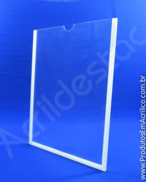 Display de PS acrilico similar Porta Folha para Parede ou Elevador A4 Vertical