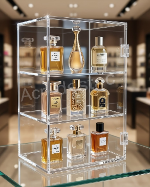 Expositor Acrilico Armarinho EX372 Vitrine 30x20x15 cm para Joias e Bijuterias, Cosmeticos