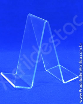 Expositor de Livro Acrilico cristal suporte 15 x 10 cm A6 Duplo - Livrarias Lojas Papelarias Vitrines