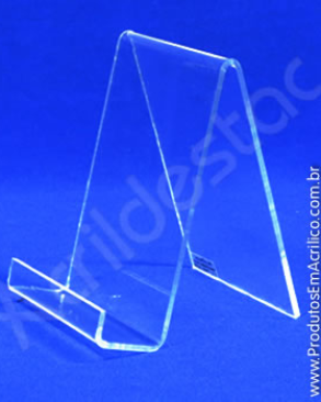 Expositor de Livro PS Cristal - acrilico similar - Indiv com Aba - 11 x 8 cm 