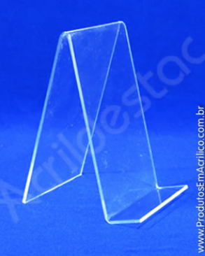 Expositor de Livro PS cristal acrilico similar individ 11 x 8 cm  - Livrarias Vitrines Papelarias Lojas 