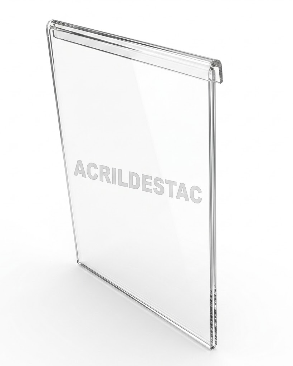 Porta Aviso PS Cristal acrilico similar A4 para Baias Display vidro Carro Concessionarias