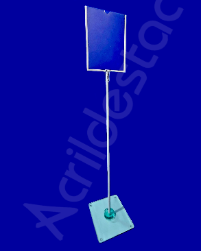 Porta Cardapio Pedestal de Chão Acrilico para Folder A4 30x21 Vertical
