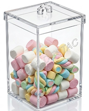 Potes de Acrílico para alimentos secos em Supermercados 45 x 25 cm (alt x base) - 28,0 L