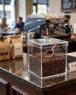 Potes de Acrílico para cereais e alimentos secos 10 x 10 cm (alt x base) - 1,0 L