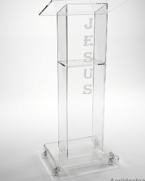 Pulpito de AcrIlico transparente SEVILHA para Igrejas e Eventos