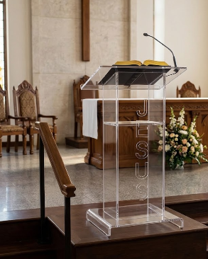 Pulpito de AcrIlico transparente SEVILHA para Igrejas e Eventos