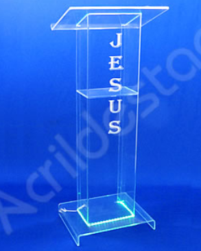 Pulpito de AcrIlico transparente SEVILHA para Igrejas e Eventos