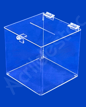 Urna de acrilico Cristal 20x20cm alt Quadrada Cubo arrecadações e eventos 