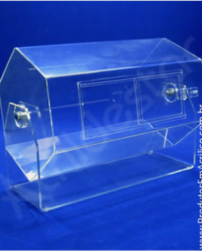 Urna de acrilico sextavado 100x50 cm para cupons sorteio Produtos em Acrilico
