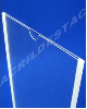Display de PS Cristal acrilico similar Porta Aviso de parede DUPLO Com Fundo A6 Vertical