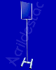 Display Expositor Acrilico Porta Folheto de Piso para Cardapio A3 42x30 Base Aluminio H Branco
