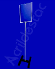 Display Expositor Acrilico Porta Folheto de Piso para Cardapio A3 42x30 Base Aluminio H Preto