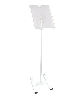 Porta Folheto Pedestal Acrilico de chão para Cardapio e Panfleto A4 30x21 Vertical Base Aluminio H Branco