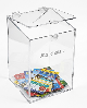 Urna de acrilico Cristal transparente 20 alt x 15 x 15cm Base para cupons