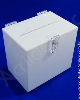 Urna de PS Branca Quadrada similar ao acrilico Cubo 25x25cm sorteio e promoção